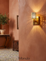 Load image into Gallery viewer, Galvia Perforated Metal Sconce - Champagne Bronze Modern Bedside Light