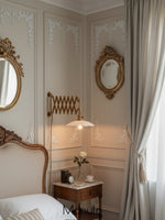 Load image into Gallery viewer, Furium Brass Accordian Wall Sconce - Retro Scalloped Bedside Lighting
