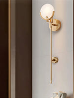 Cargar imagen en el visor de la Galería, Aplique de pared de alabastro Antoinett redondo, de estilo largo y ligero, de lujo