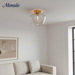 Load image into Gallery viewer, Merin Clean-Line Glass Flushmount Fixture — Contemporary Ceiling Light for Kitchens & Living Rooms