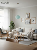 Load image into Gallery viewer, Eloise Scallop Vintage Milk Glass Semi-Flush Mount Pendant Light