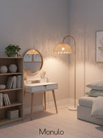 Load image into Gallery viewer, Olvara Arched Rattan Floor Lamp - Boho Chic Natural Woven Lighting