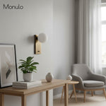 Charger l'image dans la visionneuse de galerie, Applique murale Metio Dome en laiton, style milieu de siècle moderne – Un éclairage polyvalent pour les espaces de vie