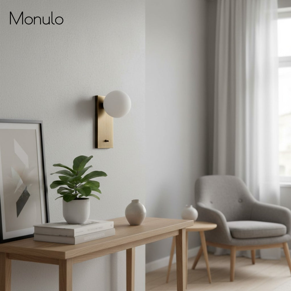 Applique murale Metio Dome en laiton, style milieu de siècle moderne – Un éclairage polyvalent pour les espaces de vie