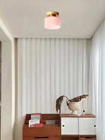 Load image into Gallery viewer, Nordic Morandi Cylinder Glass Ceiling Light – Colorful Fixture For Hallways