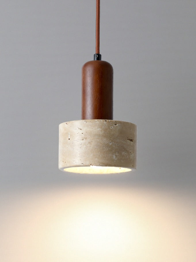 インテリアライト Japanese Travertine Bedside Lamp – Wabi-sabi Pendant for Bedroom