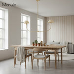 Load image into Gallery viewer, Foldray Scalloped Edge Leather-Style Linear Chandelier – Modern Dining Room Lighting