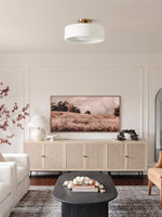 Load image into Gallery viewer, Cerova Porcelain Flush Mount Ceiling Light – Modern Low-Profile Fixture