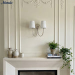 Cargar imagen en el visor de la Galería, Aplique de Pared Doble Clásico Moderno Roven con Brazos Curvos y Pantallas de Tela para Dormitorio y Pasillo