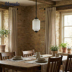 Bild in Gallery-Viewer laden, Eloise Vintage inspiriertes gewelltes Milchglas-Anhänger - modernes Akzentlicht für Küche und Schlafzimmer