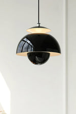 Cargar imagen en el visor de la Galería, Lámpara colgante nórdica de metal con forma de macarrón y capullo de flor LED con apertura superior