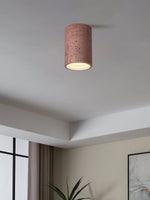 Load image into Gallery viewer, Cylindrical Travertine Lamp - LED Wabi Sabi Ceiling Light for Modern Homes