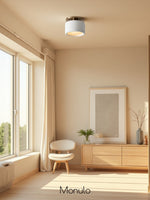 Load image into Gallery viewer, Cerova Porcelain Flush Mount Ceiling Light – Modern Low-Profile Fixture