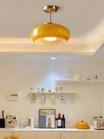 Load image into Gallery viewer, Retro Brass Bauhaus Glass Disc Ceiling Lamp
