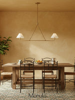 Cargar imagen en el visor de la Galería, Lámpara de araña Diora con pantalla de lino: lámpara de comedor e isla de 2 o 4 luces