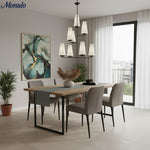 Charger l'image dans la visionneuse de galerie, Lustre vertical à plusieurs têtes en étages Rowan - Métal moderne et tissu pour salons et halls d'entrée