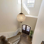 Load image into Gallery viewer, Luxurious Vintage Crystal Globe Chandelier with Antique Brass Finish