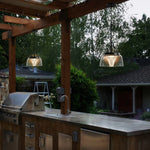 Load image into Gallery viewer, Clear solar pendant lanterns above an outdoor kitchen counter