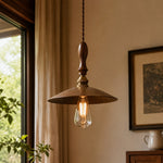 Cargar imagen en el visor de la Galería, Vintage brass pendant installed in living space