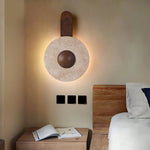 Load image into Gallery viewer, Yellow Travertine Wood Wall Lamp M10