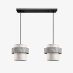 Bild in Gallery-Viewer laden, Style C gray travertine stone pendant light with two heads