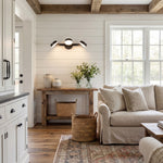 Cargar imagen en el visor de la Galería, Lámpara de Pared para Tocador Gyralume Ajustable con Tres Cabezas - Diseño Redondo Moderno de Metal Contemporáneo para Decoración del Hogar