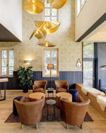 Load image into Gallery viewer, Hammered Brass Suspension Light