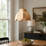 Load image into Gallery viewer, Vintage Plaid Fabric Pendant Light