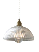 Load image into Gallery viewer, Ribbed Glass Pendant Light – Contemporary Glass Pendant Lights in Vintage Green Hue
