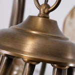 Load image into Gallery viewer, Amber Leaf Glass Brass Chandelier