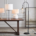 Bild in Gallery-Viewer laden, Lawson Modern Messing Stehlampe – Recycelter Glasschirm für Leseecke oder Schlafzimmer