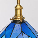 Cargar imagen en el visor de la Galería, Blue Stained Glass Semi Flush Ceiling Light