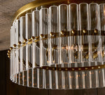 Load image into Gallery viewer, Lumora Crystal Flush Mount Light – Cut Glass Ceiling In Aged Brass