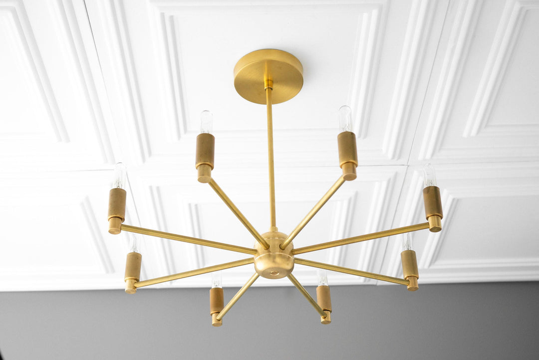 Lustre moderne Mobilux Line - Suspension à 8 bras style milieu du siècle
