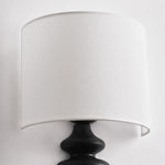 Cargar imagen en el visor de la Galería, Ebony wall lamp shade and curved arm detail