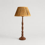 Bild in Gallery-Viewer laden, Gray orange floral pleated shade table lamp