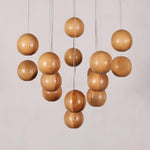 Load image into Gallery viewer, Wooden Orb Sphere Cluster Pendant Light M25