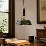 Load image into Gallery viewer, Vintage leather pendant light room scene