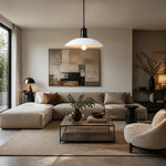 Cargar imagen en el visor de la Galería, Matte Black Wide Dome Pendant Light