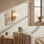 Load image into Gallery viewer, Bravira Ribbed Glass Cylinder Modern Wall Sconce for Entryway and Bedside Lighting