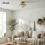 Bild in Gallery-Viewer laden, Hanton Aufputz-Deckenleuchte – Modernes minimalistisches Leuchtmittel mit Milchglas- und Metallschirm