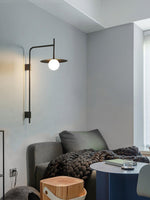 Cargar imagen en el visor de la Galería, Lámpara de pared nórdica con brazo oscilante para salón M22