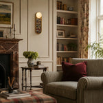Cargar imagen en el visor de la Galería, Vintage fabric wall sconce in a classic reading room