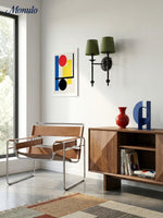 Bild in Gallery-Viewer laden, Rowan Stoffschirm Wandleuchte in Antik Kupfer - Vintage Luxus Licht für Innenräume