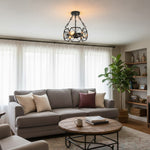 Cargar imagen en el visor de la Galería, Lámpara de Techo Industrial de Jaula Abierta de Metal Cageon - Diseño para Ático y Comedor