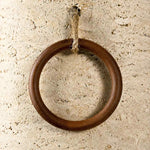 Cargar imagen en el visor de la Galería, Travertine wood ring wall sconce detail