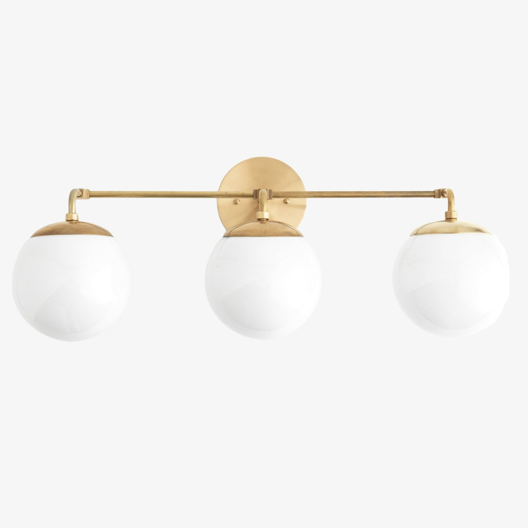 Aplique de pared de vidrio Glorica: lámpara de tocador vintage moderna