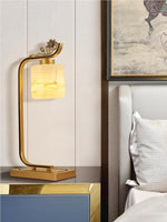 Load image into Gallery viewer, New Chinese Style Full Copper Lotus Chri Alabaster Table Lamp