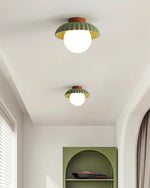 Load image into Gallery viewer, Stylish Alien Cream Style Ceiling Light in Beige Metal and Glass