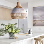 Bild in Gallery-Viewer laden, Luftige Weiße Eleganz Natürliche Rattan-Pendelleuchte